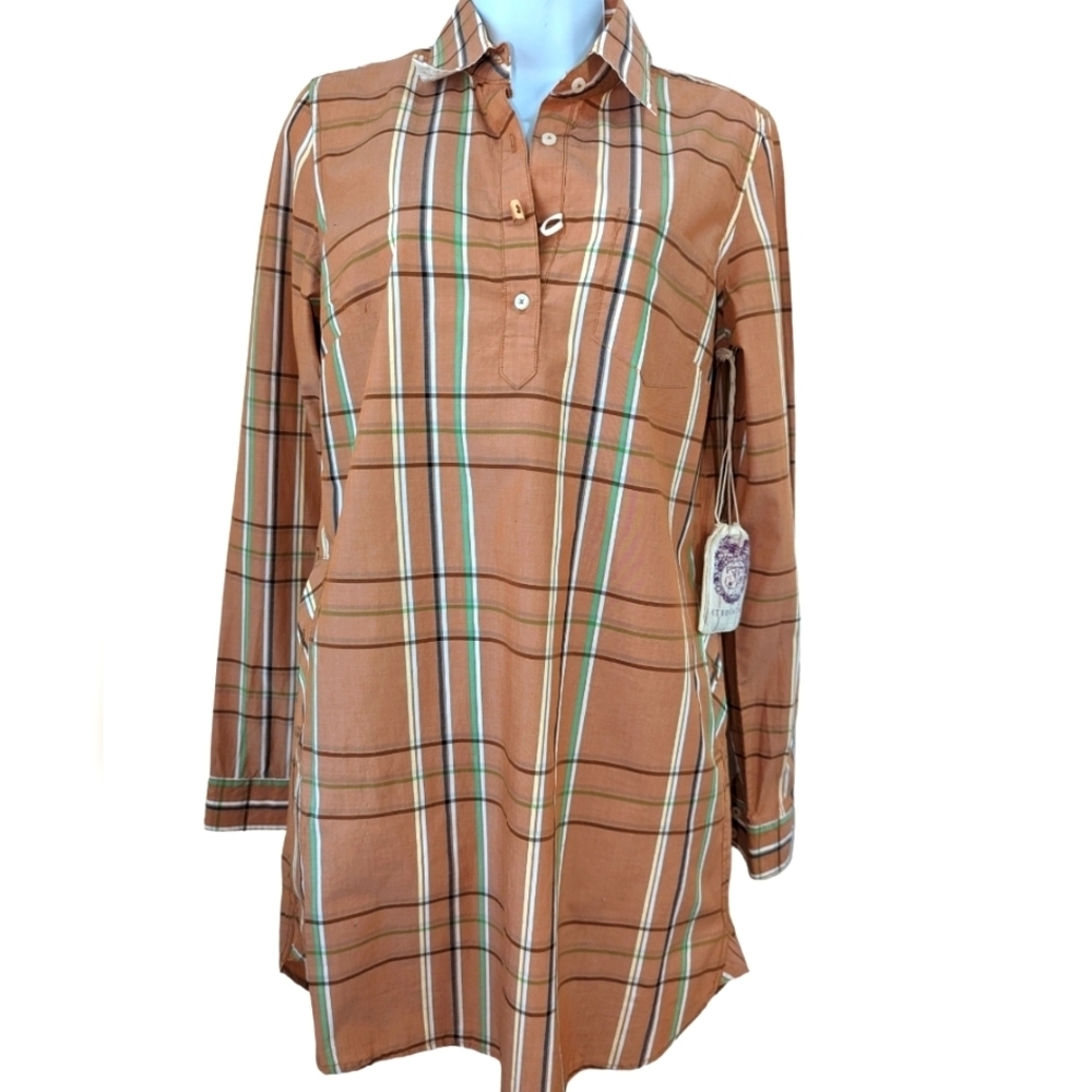 NWT...Tovata plaid check shirt dress with pockets... 100% Cotton...Size Small